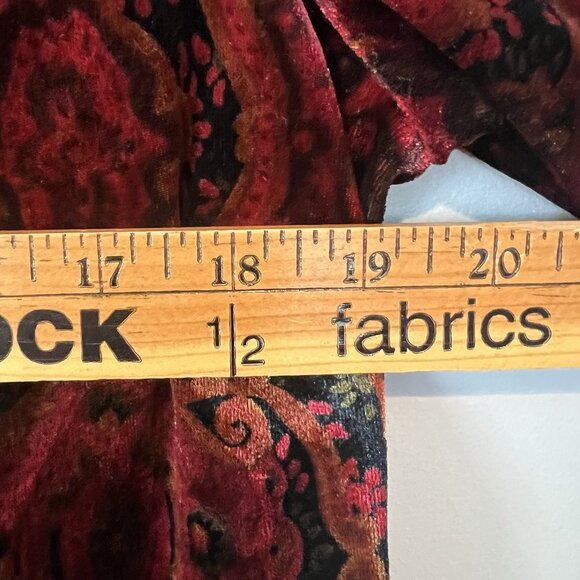 Velvet Draped Cowl Neck Blouse Size 14 Melissa Harper Tiered Goth Vamp Witchy - Picture 11 of 13